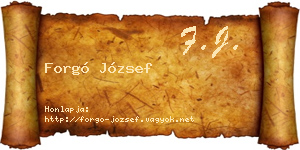 Forgó József névjegykártya